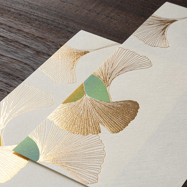 Midori Message Pad - Foil Stamped Ginkgo 610