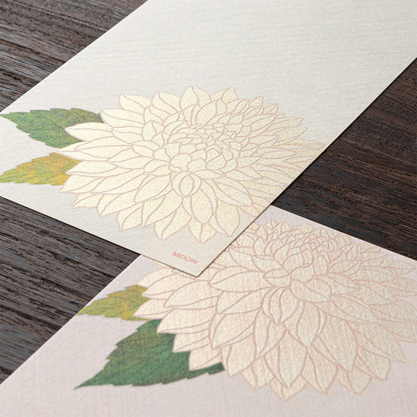 Midori Message Pad - Silk Printing Dahlia Pattern 611