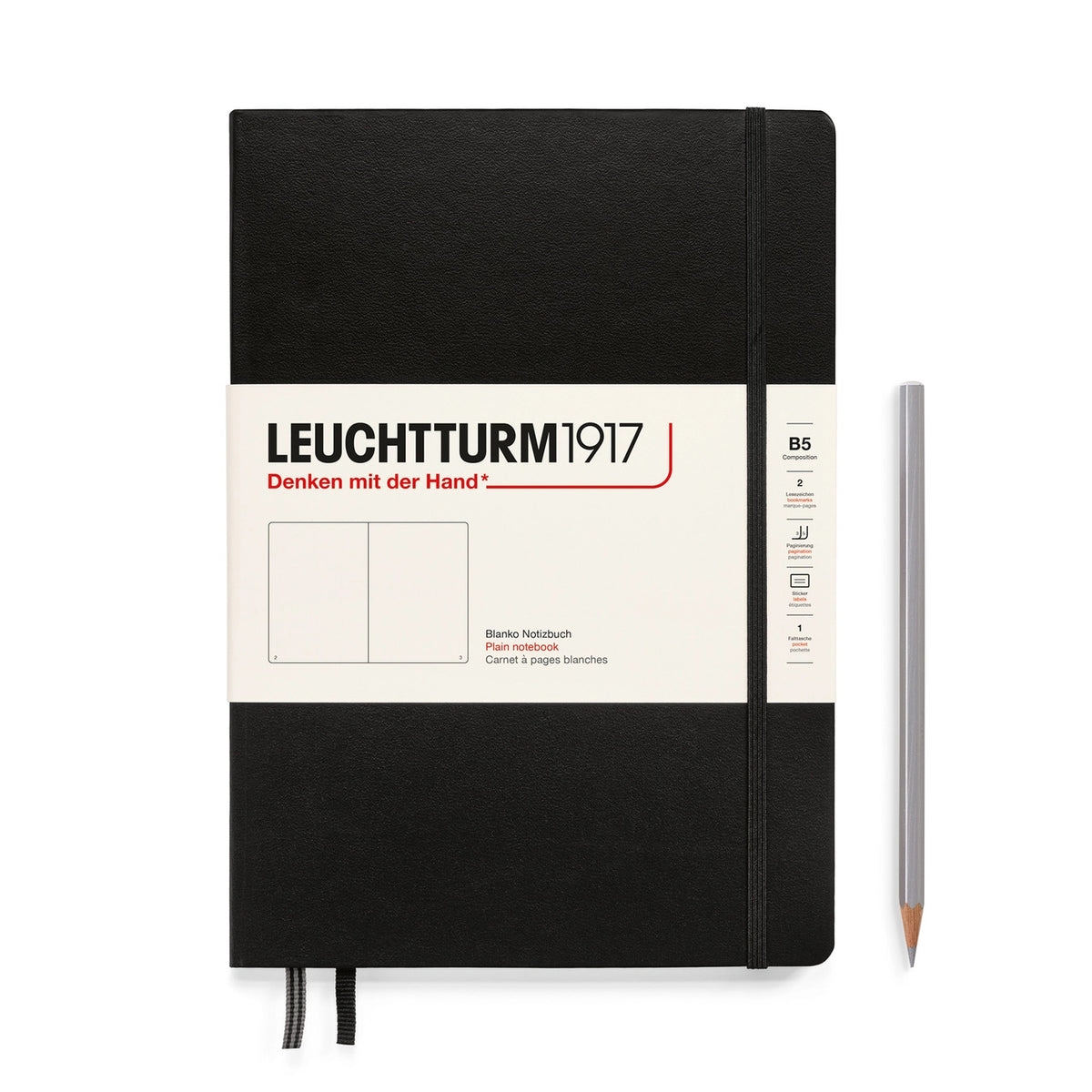 Leuchtturm1917 B5 Composition Hardcover Notebook - Black