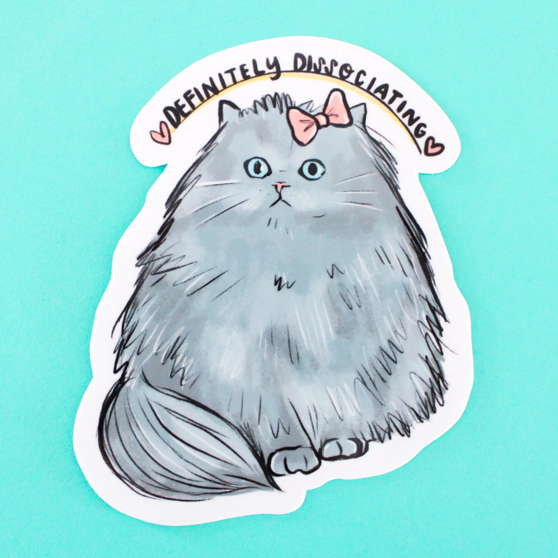 Amy Hartelust Art & Illustration - Vinyl Sticker - Dissociation Cat