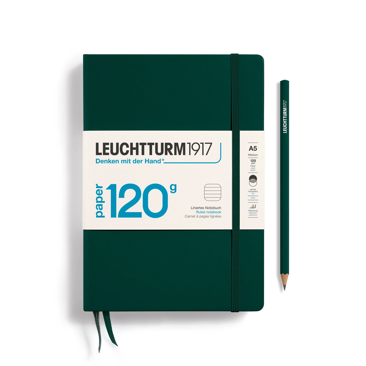 Leuchtturm A5 Medium Ruled Notebook - Hunter Green