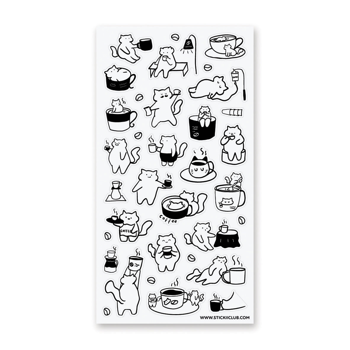 STICKII Sticker Sheet - Caffeine Cats 2
