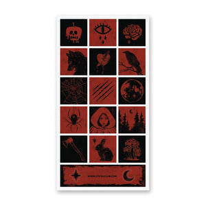 STICKII Sticker Sheet - Black & Red Forest