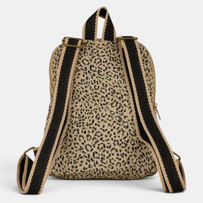 De La Mur Line US Inc. - Leopard Jacquard Backpack - Small Beige & Black