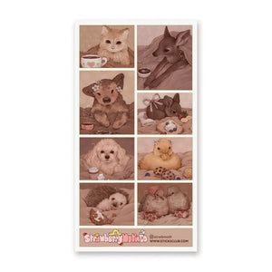 STICKII Sticker Sheet - Cuddly Coffee Shop