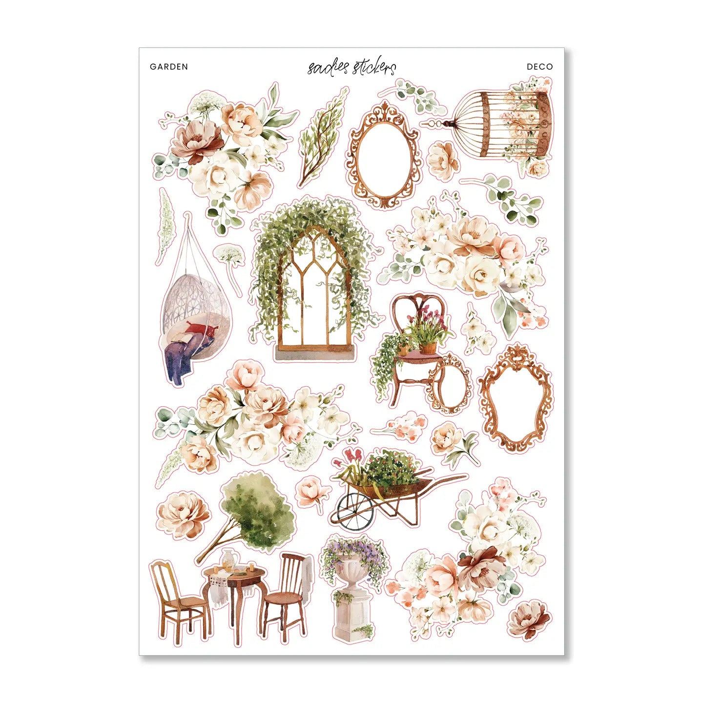 Sadie's Stickers - Garden Deco Sticker Sheet