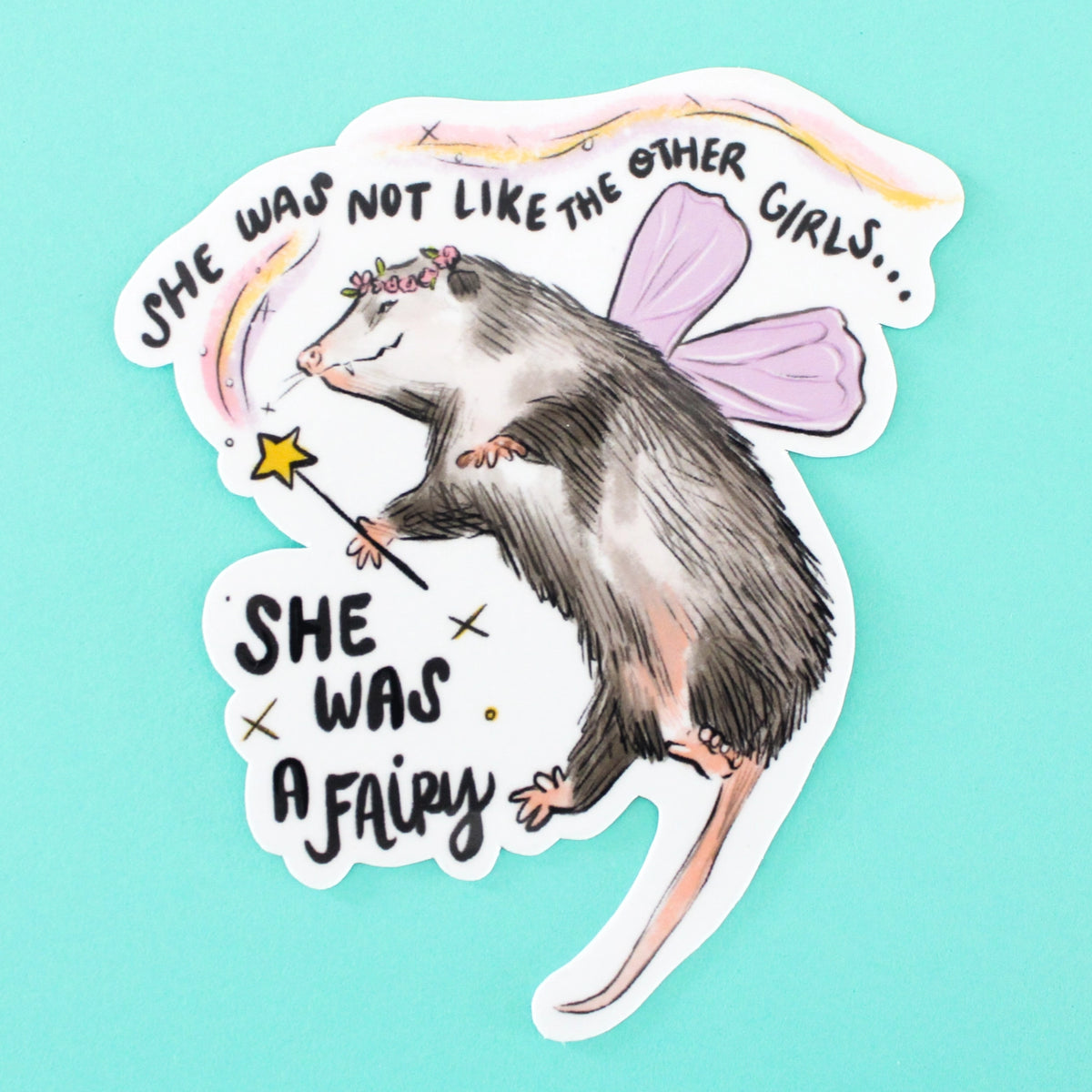 Amy Hartelust Art & Illustration - Vinyl Sticker - Fairy Possum