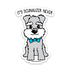 Kiss and Punch - Vinyl Sticker - Schnauzer Never