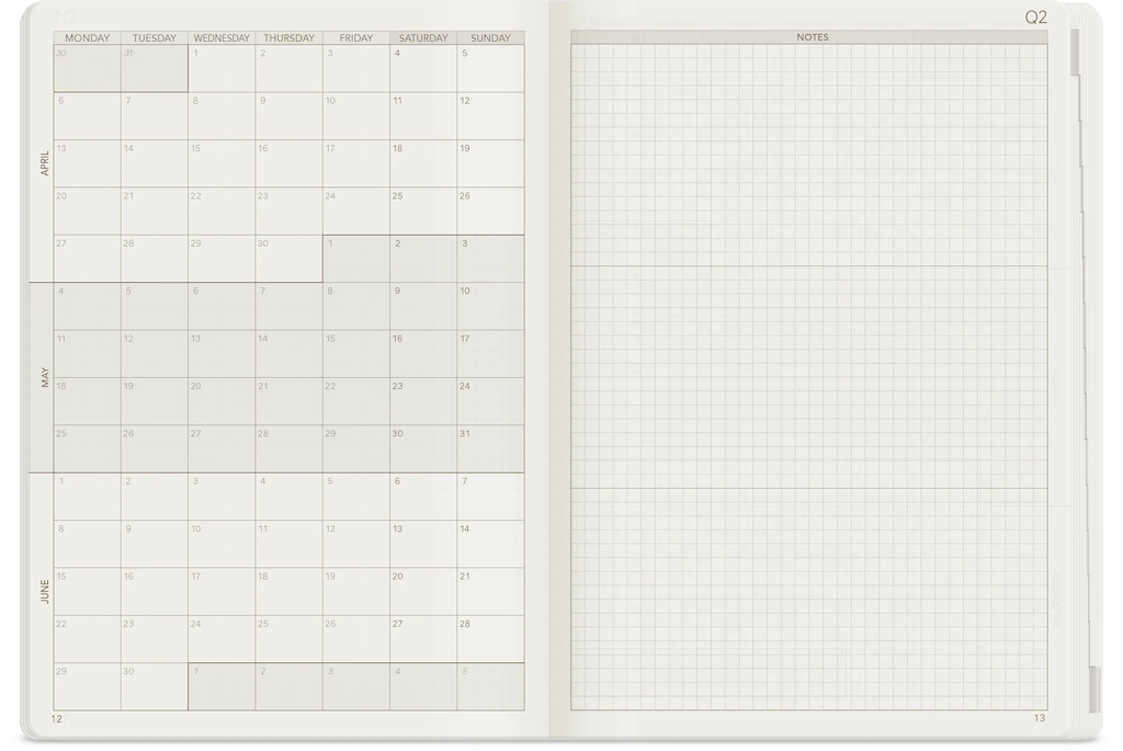 2026 A5 Weekly Planner | Core | Horizontal - Midnight sky