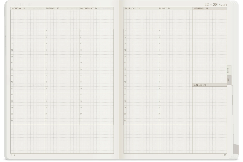 2026 B6 Weekly Planner | Core | Stacked Weekends - Midnight Sky
