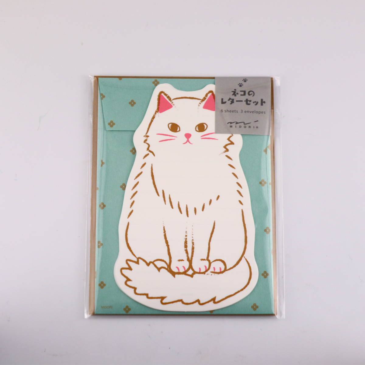 Midori Letter Set (924) Die-Cut Animal - Cat