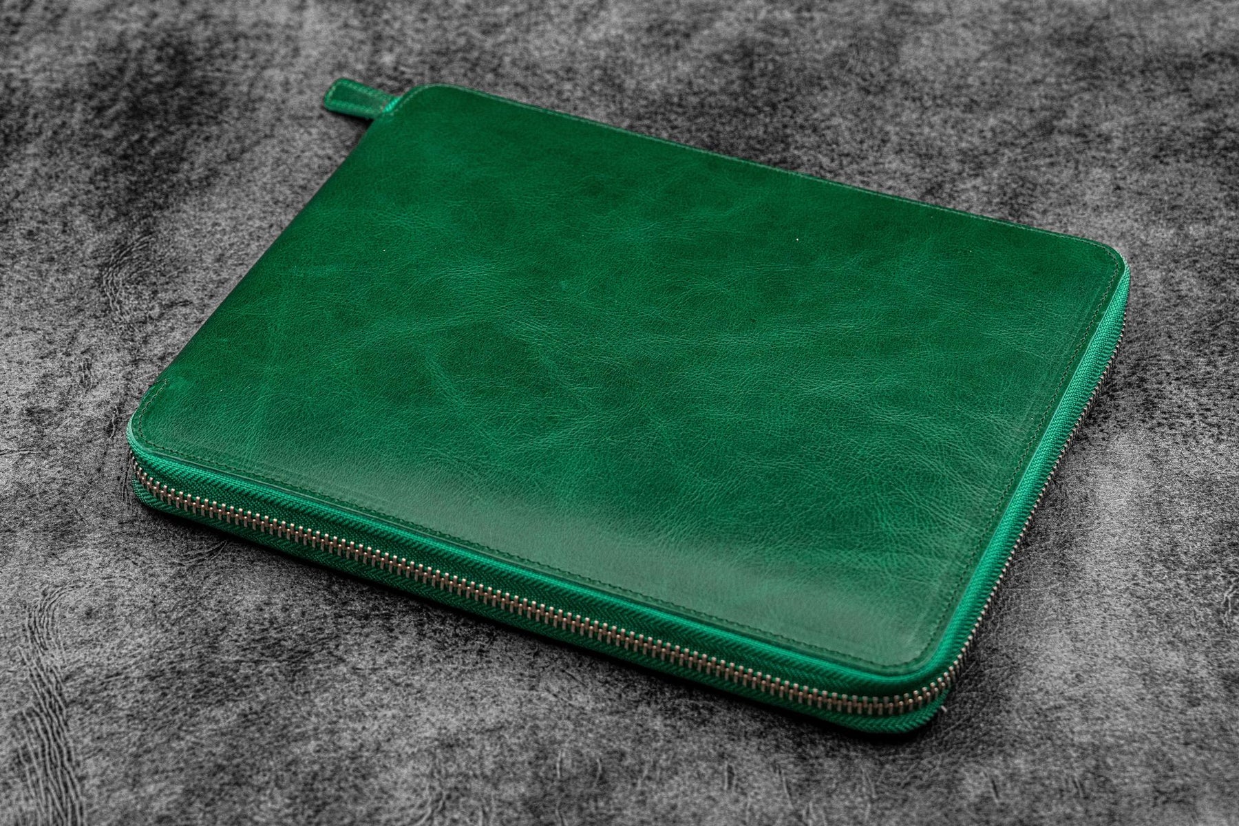 Galen Leather Co. Zippered Collector Pen Case for 60 Kawecos - Vivianite Green