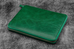 Galen Leather Co. Zippered Collector Pen Case for 60 Kawecos - Vivianite Green