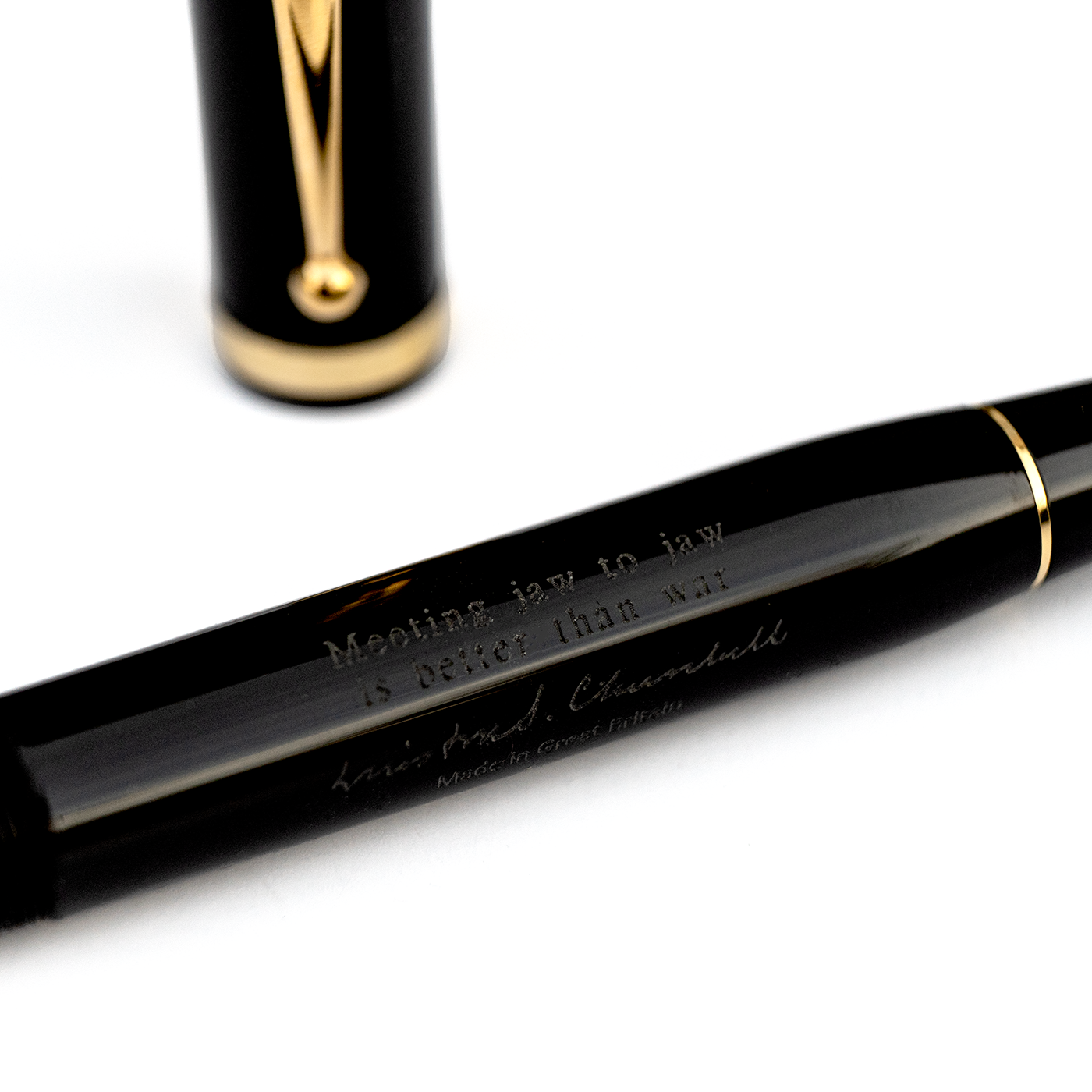 Conway Stewart Churchill Heritage  'Meeting jaw to jaw is better than war' Black