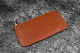 Galen Leather Co. Slip-N-Zip 4 Pen Pouch - Brown