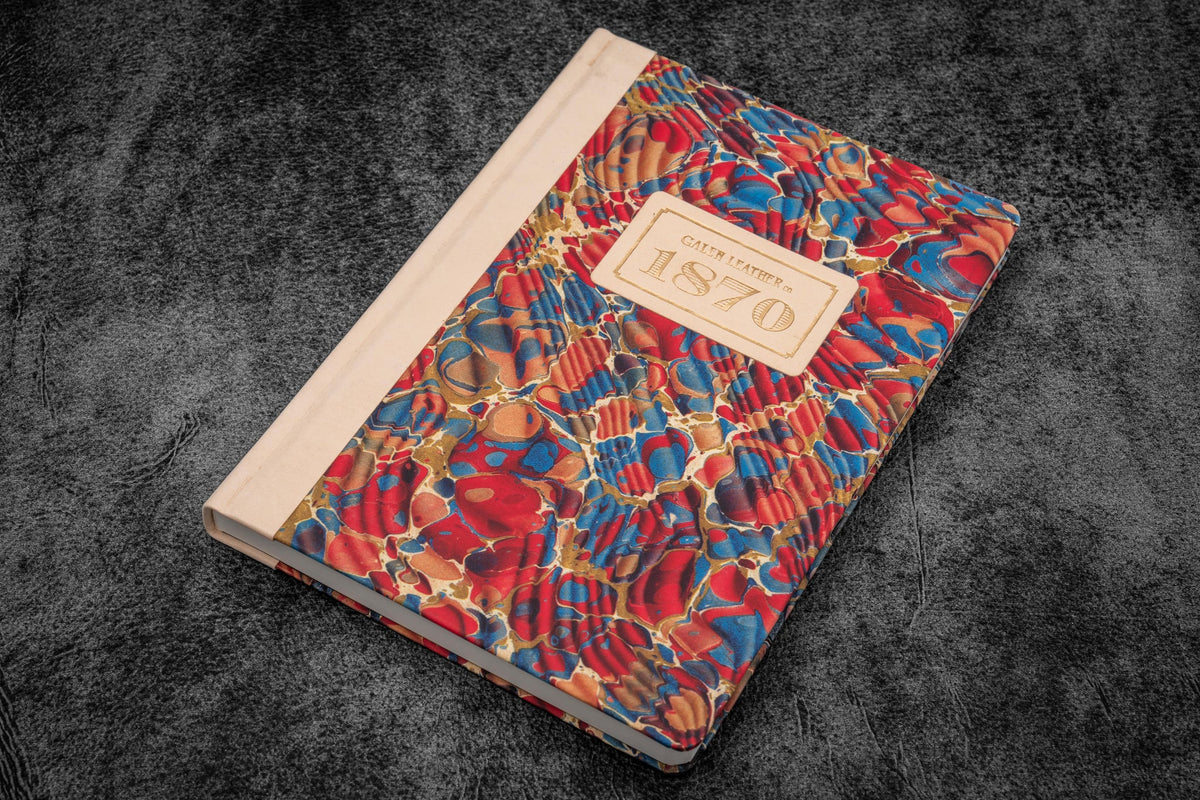 Galen Leather Co. 1870 Marbled Notebook - Tomoe River Paper - A5 - Molten Lava