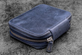 Galen Leather Co. Expansi Wide Zippered 10 Slot Pen Case - Crazy Horse Navy