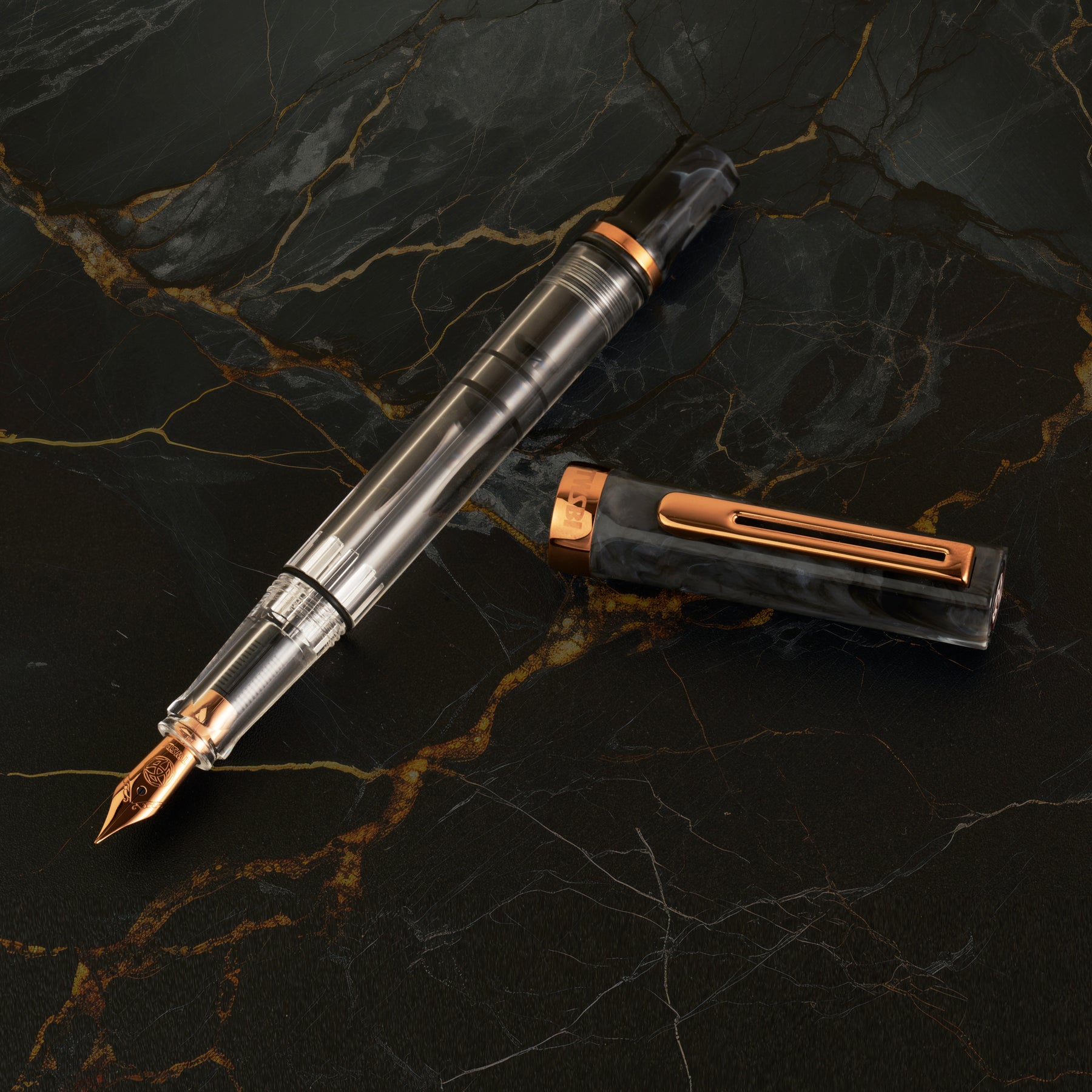 TWSBI ECO Black Marble w/Bronze Fountain