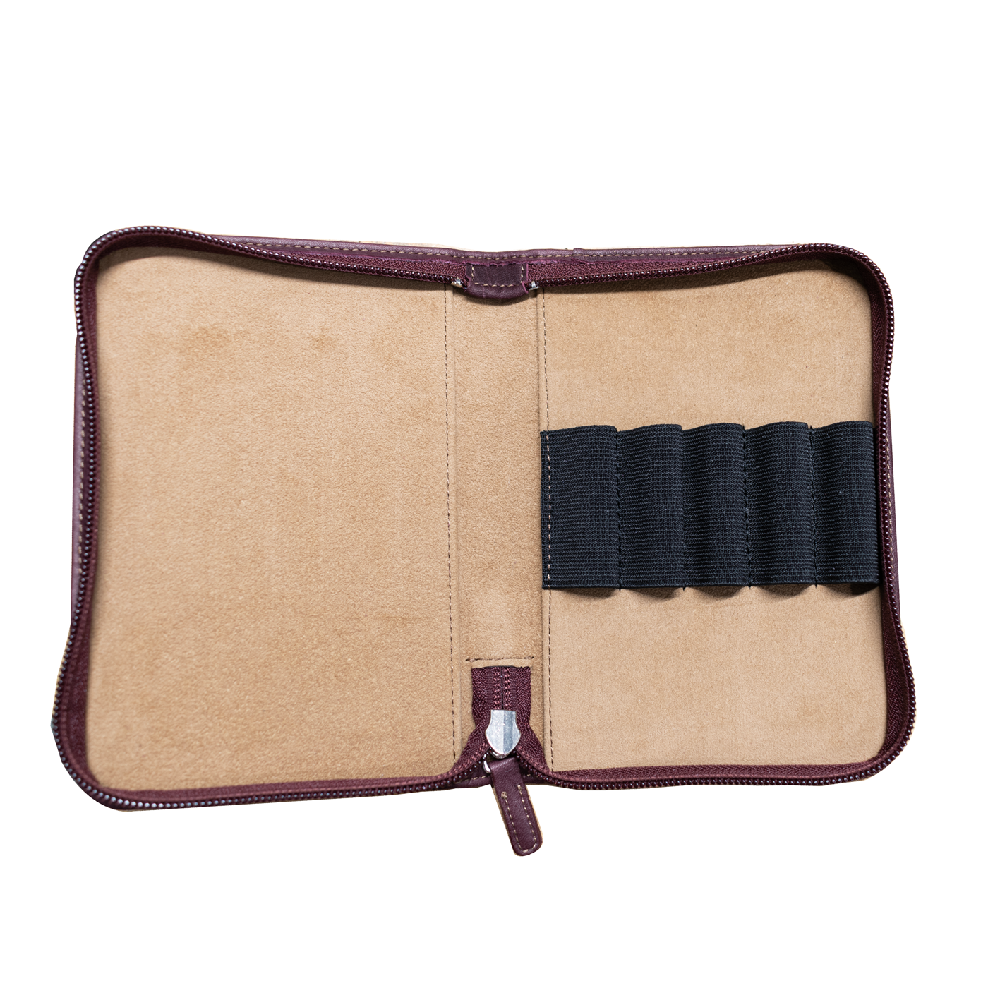 Nagasawa Kip Leather 5 Pen Zip Case Bordeaux