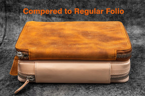Galen Leather Co. Zippered A5 Wide Expansi Folio - Undyed Leather