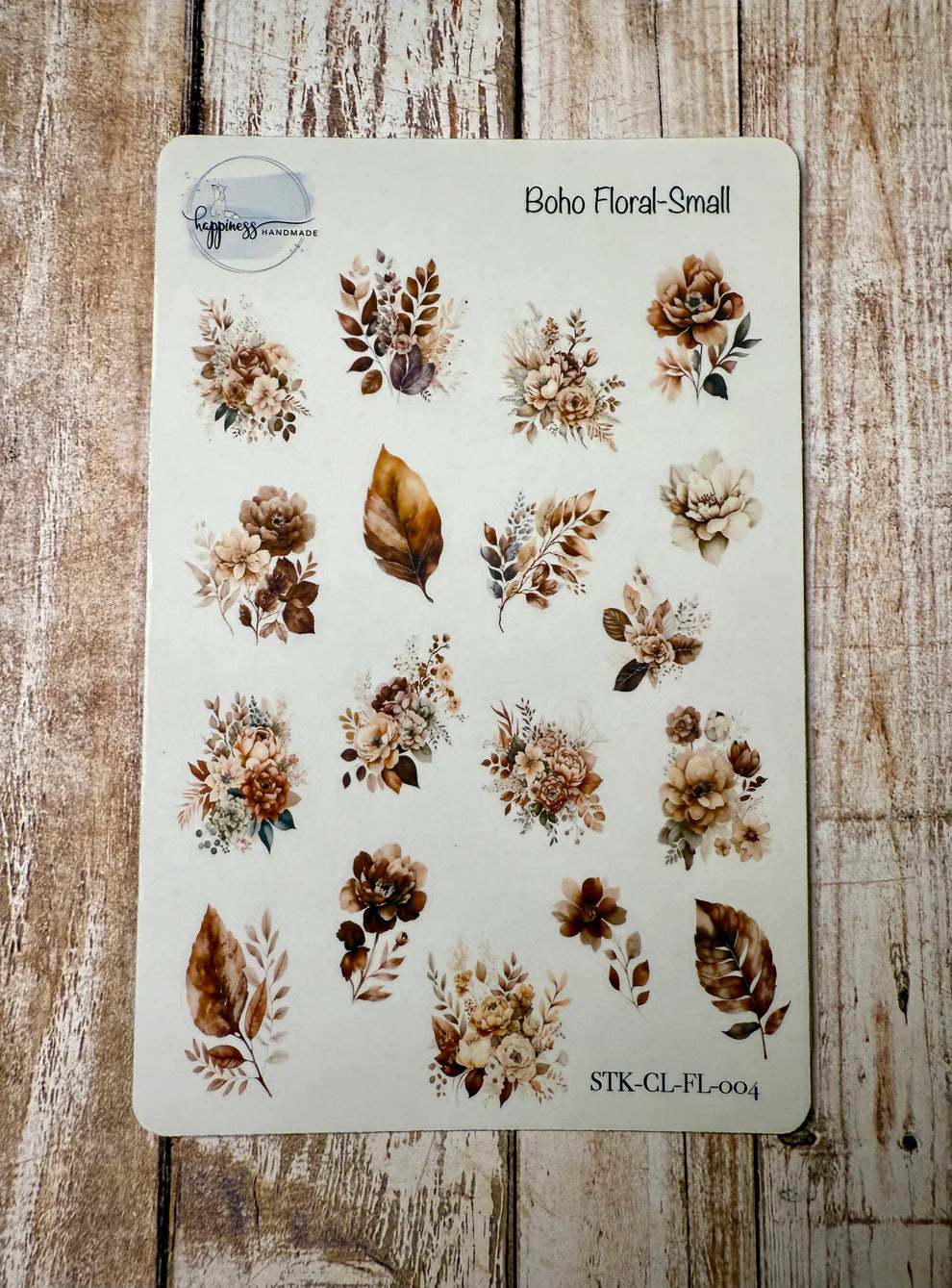 Happiness Handmade - Boho Floral Small Sticker Sheet