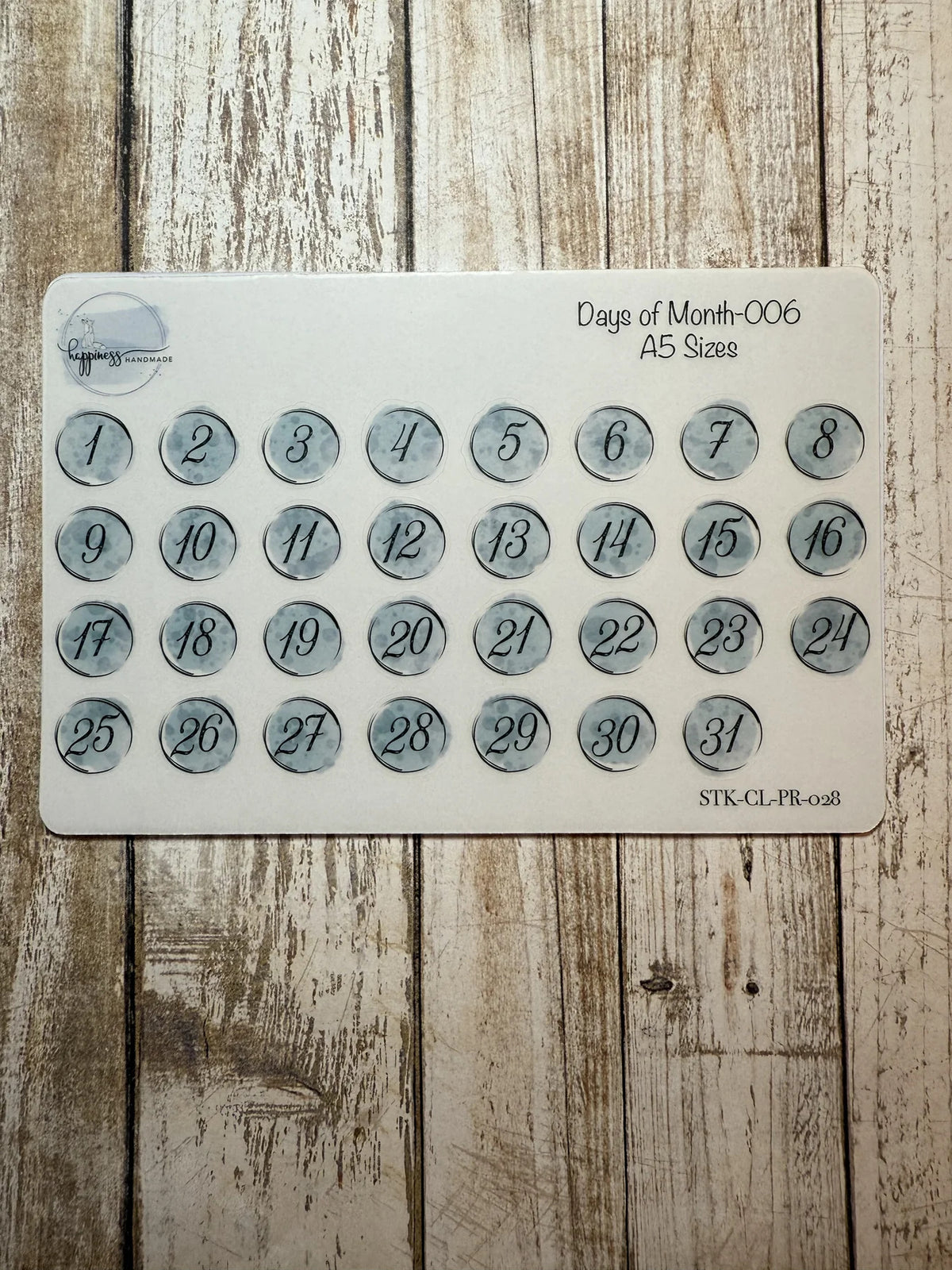 Happiness Handmade - Days of Month Sticker Sheet 006