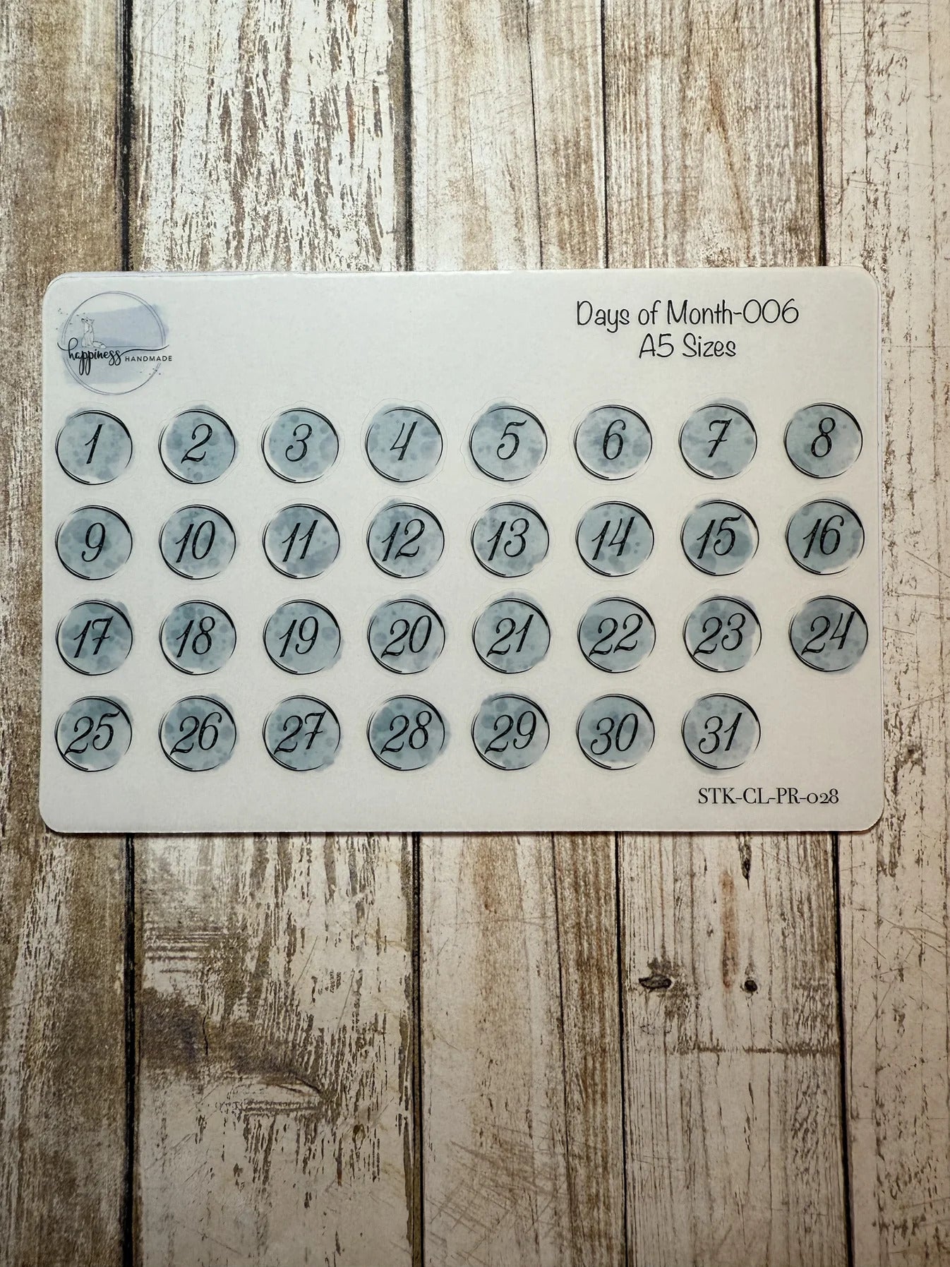 Happiness Handmade - Days of Month Sticker Sheet 006