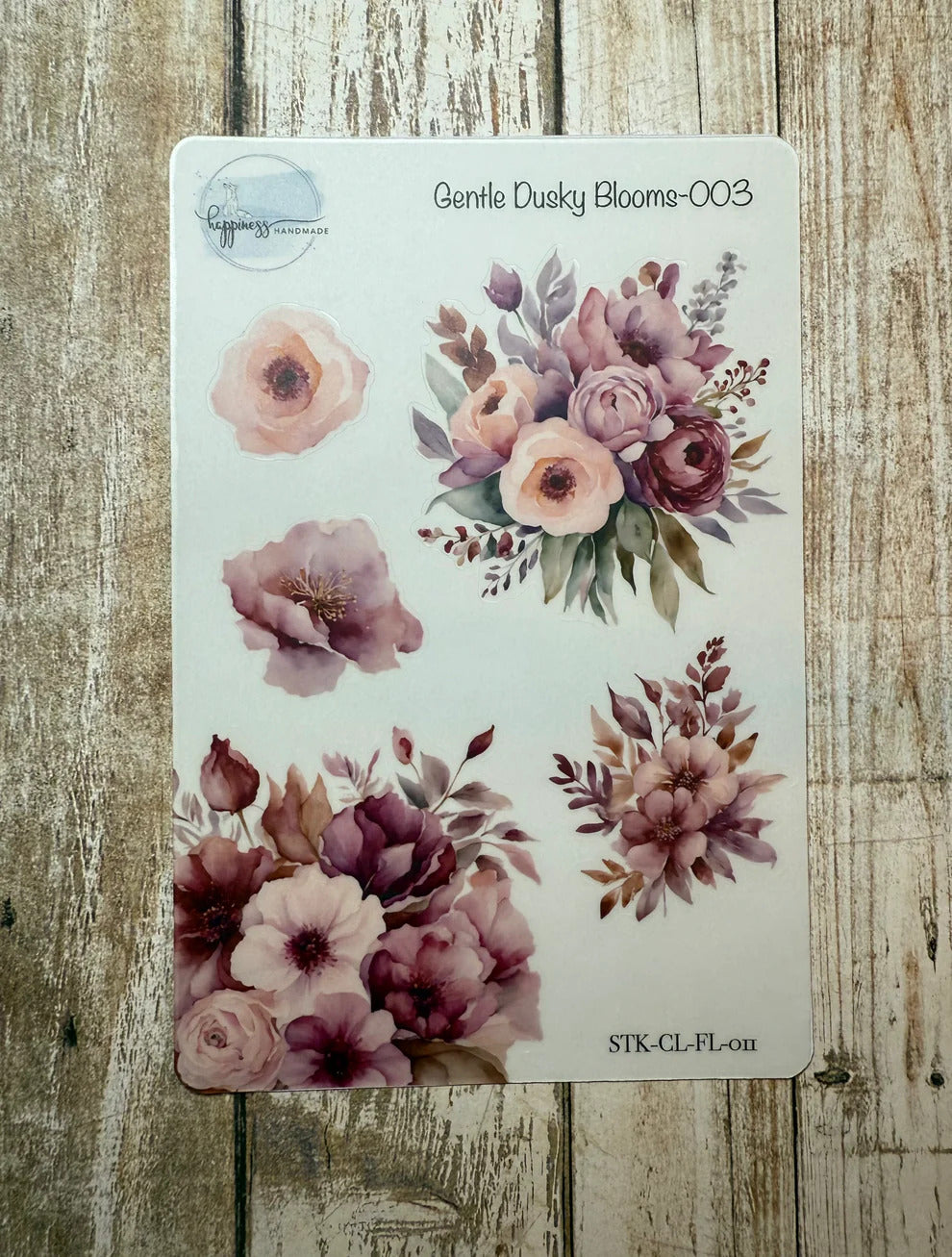 Happiness Handmade - Gentle Dusky Blooms Sticker Sheet 003