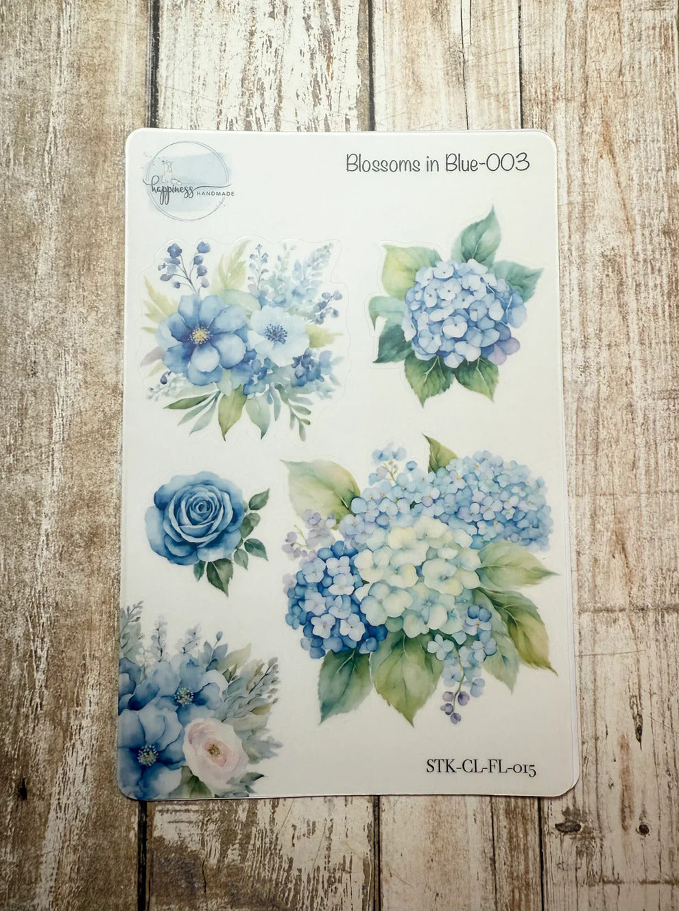 Happiness Handmade - Blossoms In Blue Sticker Sheet