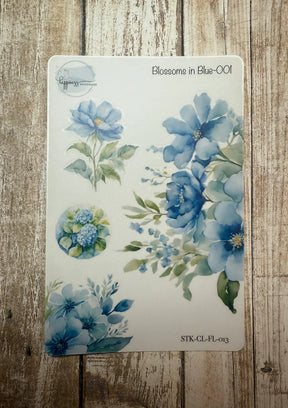 Happiness Handmade - Blossoms In Blue Sticker Sheet
