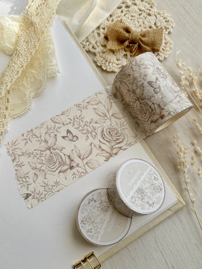 Leelajournals - White Rose & Butterflies Washi Tape