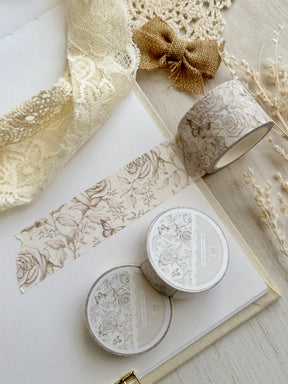 Leelajournals - White Rose & Butterflies Washi Tape