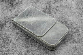 Galen Leather Co. Flap Magnum Opus 3 Slot Hard Pen Case - Smoky Grey