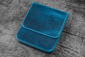 Galen Leather Co. Magnum Opus 6 Slot Magnetic Hard Pen Case- Ocean Blue