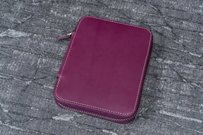 Galen Leather Co. Zippered 10 Slot Pen Case- Purple