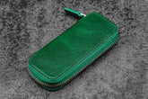 Galen Leather Co. Zippered Double Pen Case For Kaweco - Vivianite Green