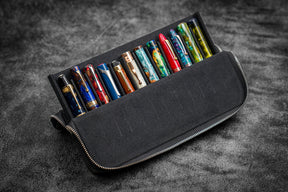 Galen Leather Co. Zipper Magnum Opus 12 Slot Hard Pen Case - Black