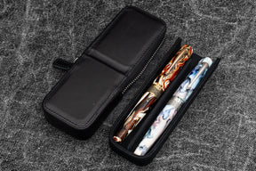 Galen Leather Co. Zipper Magnum Opus 2 Slot Hard Pen Case - Black