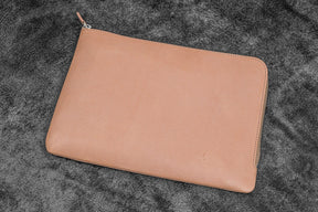 Galen Leather Zippered Writer's Bank Bag - Undyed