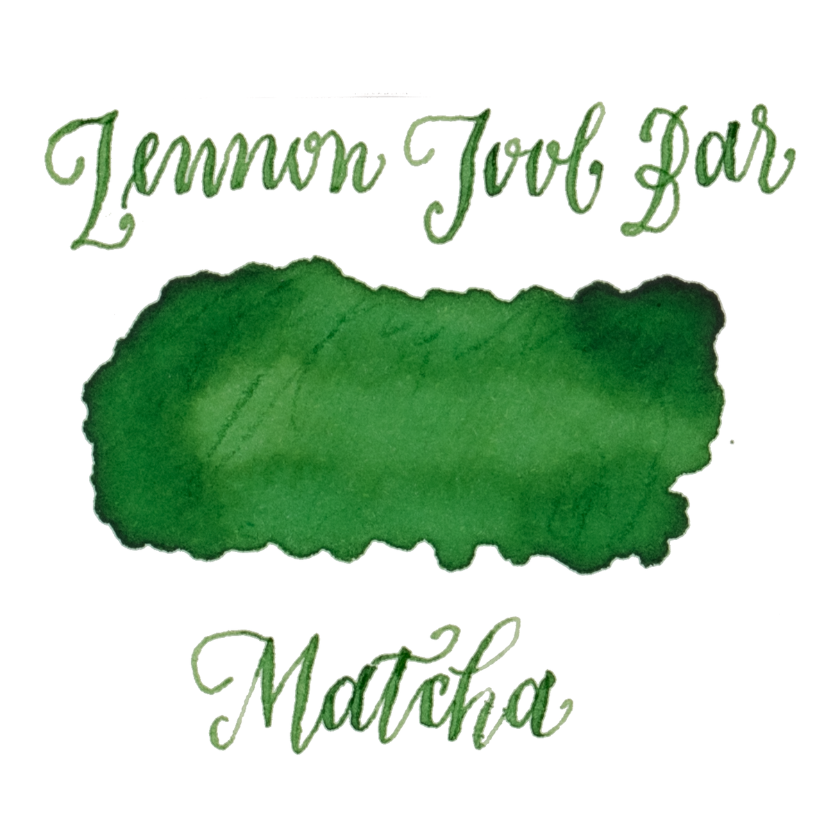Green ink swatch on a white background. Lennon Tool Bar 'Matcha'