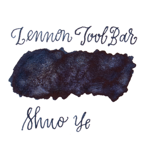 Navy blue ink swatch with shimmer particles on a white background. Lennon Tool Bar 'Shuo Ye'