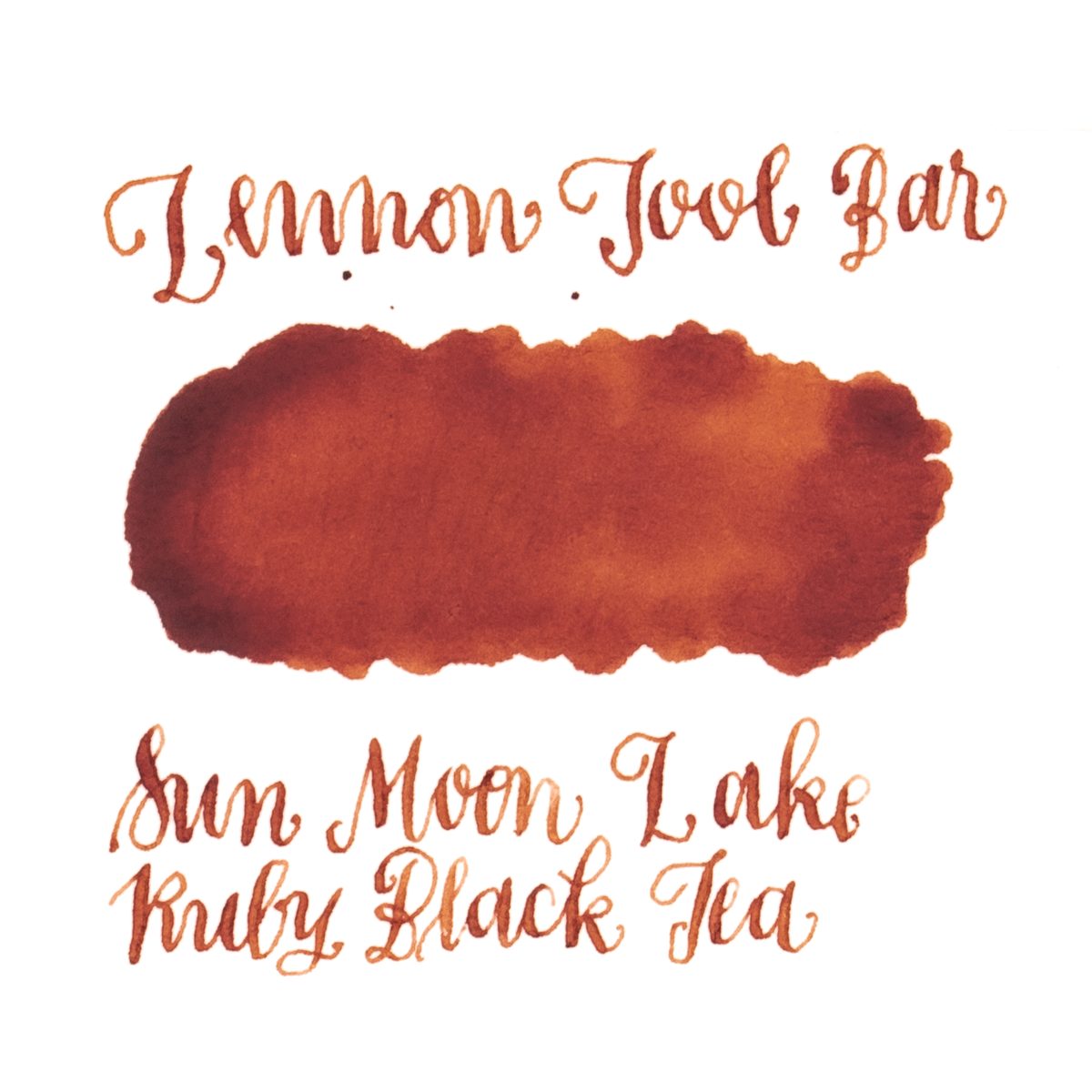 Dark orange ink swatch on a white background. Lennon Tool Bar 'Sun Moon Lake Ruby Black Tea'