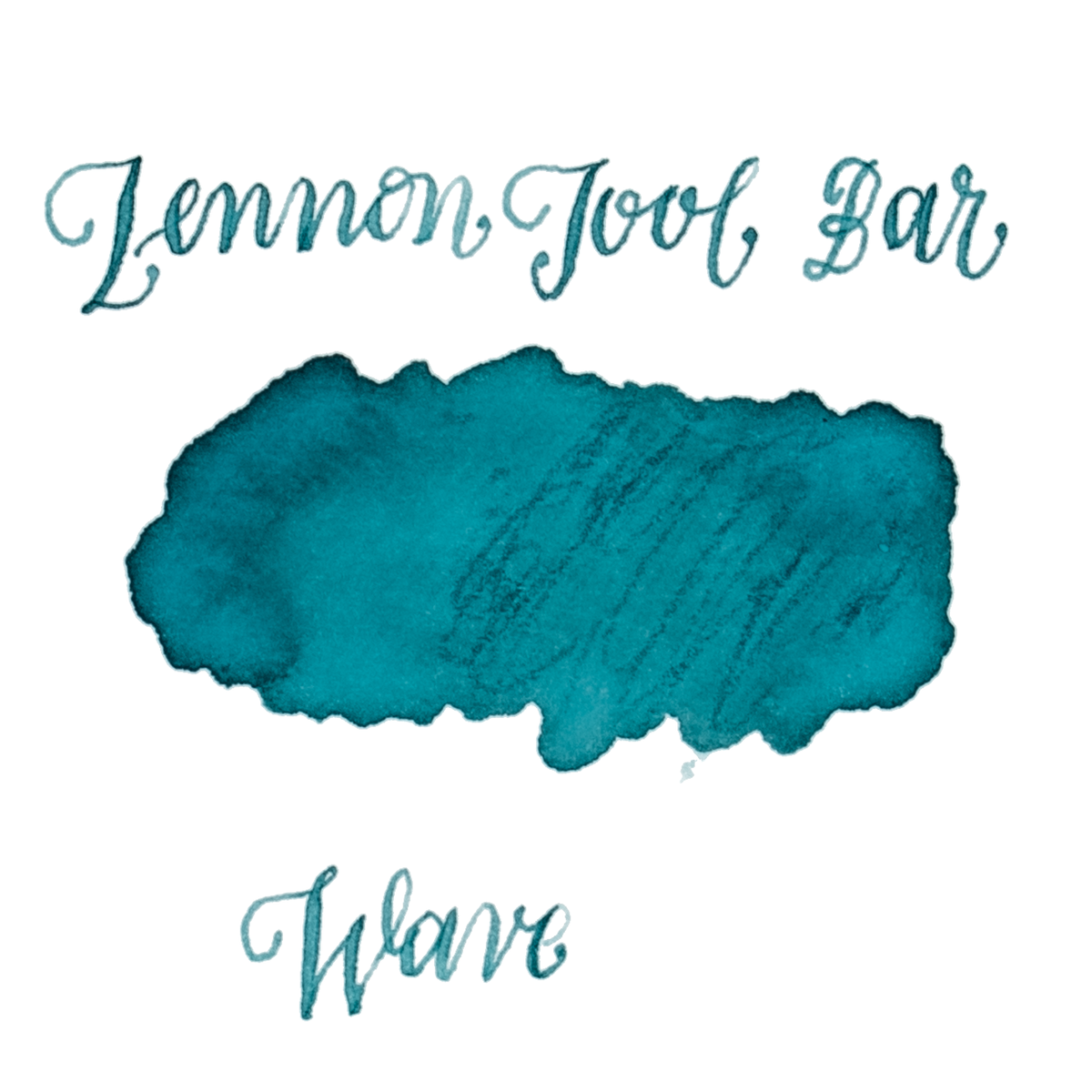 Teal blue ink swatch on a white background. Lennon Tool Bar 'Wave'