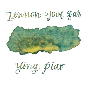 Teal green with gold shimmer ink swatch on a white background. Lennon Tool Bar 'Ying Piao'