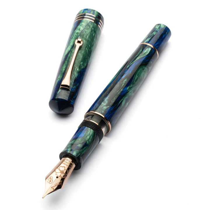 Leonardo Momento Zero Grande 2.0 - Fiordaliso Blue - Rose Gold Trim #8 14kt nib