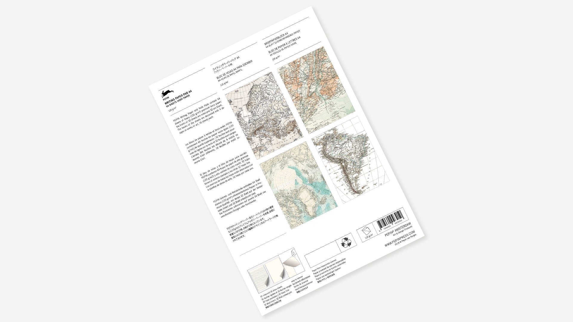 Pepin Notepad A4 - Historical Maps