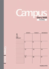 Kokuyo Campus 2026 Monthly Pink A5