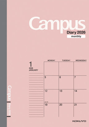 Kokuyo Campus 2026 Monthly Pink A5
