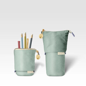 Good JuJu - Luxe Standing Pencil Pouch Metallic Seafoam Green