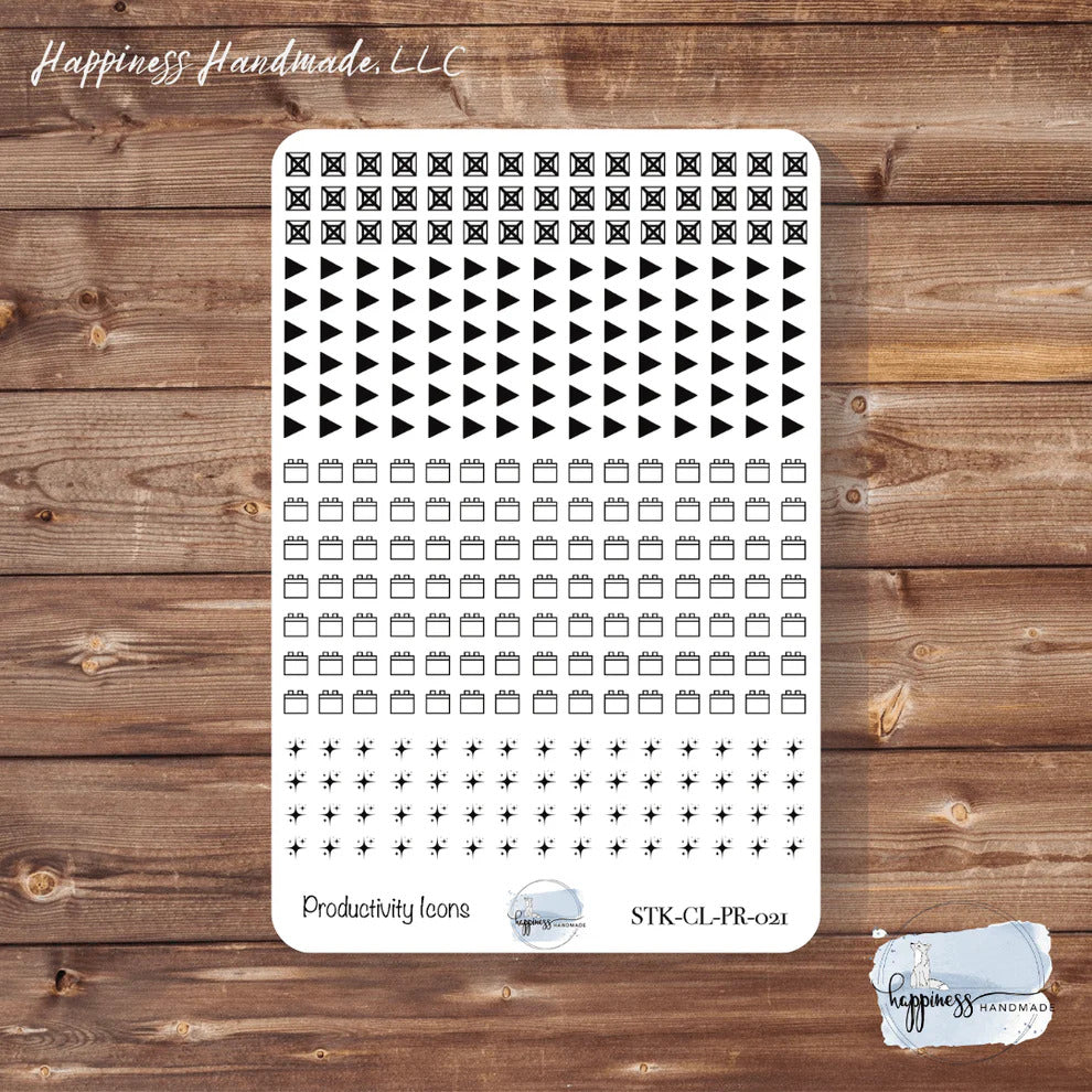 Happiness Handmade - Productivity Icons Sticker Sheet